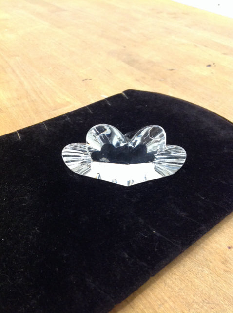 Daum Double Heart P.W. Yenawine Paperweight