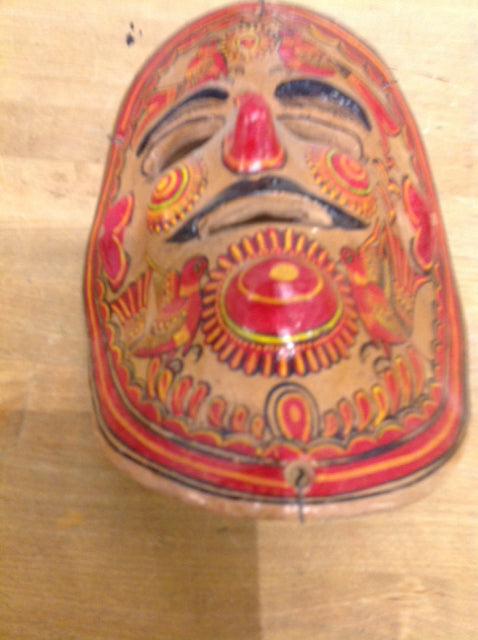 11" Painted Pottery Mask