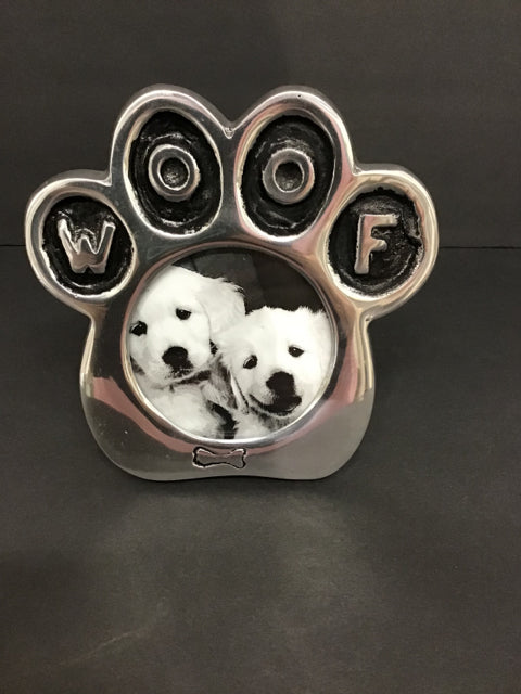 "WOOF" Rd Silver Picture Frame