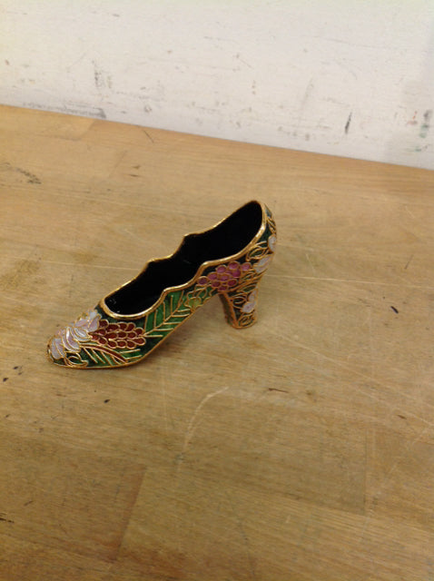 5.5" Green Lavender & Gold Shoe Trinket