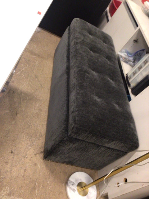 Grey Tufted Storage Bench