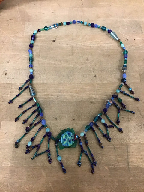 Glass Bead Necklace By Susan David