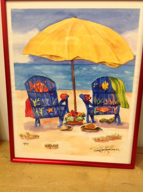 18" X 23" Signed Beach Umbrella Print