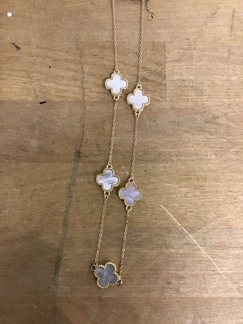 Van Cleef Like MOP Goldtone Necklace