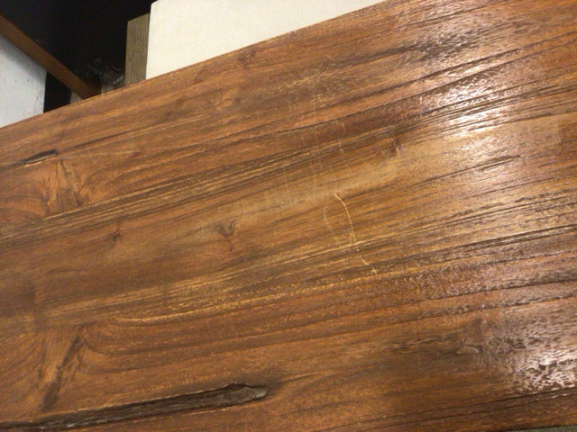 AS-IS 58 1/2" X 14" Wood Console Table(Top Scratched)