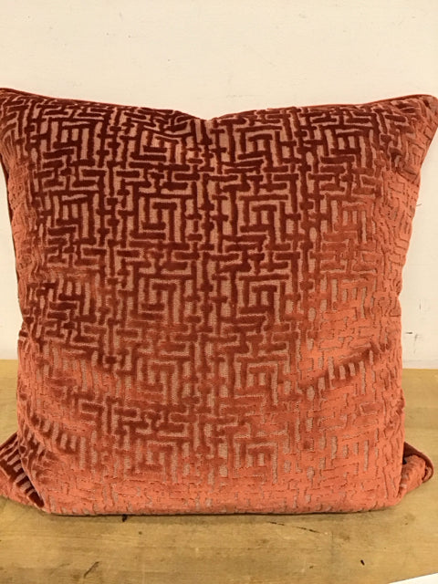 20" Burnt Orange Textured Pillow