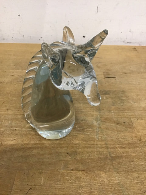 5.5" Clear Art Glass Unicorn