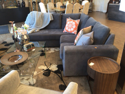 Grey Fabric Two PC Sectional
