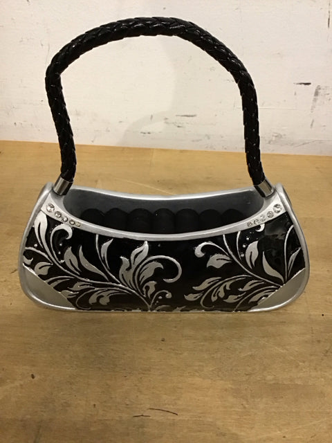6" Black & Silver Hanbag Ring Holder