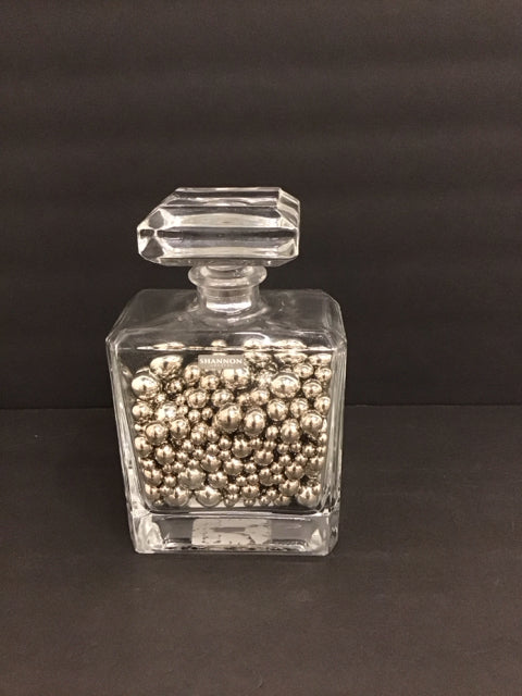 9" Shannon Crystal Bottle w/Decorative Silver Balls