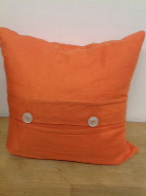 Pillow- 16" Orange Button