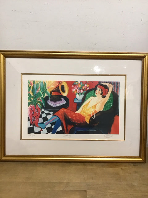 26.5x20" Tarkay Like Signed Print