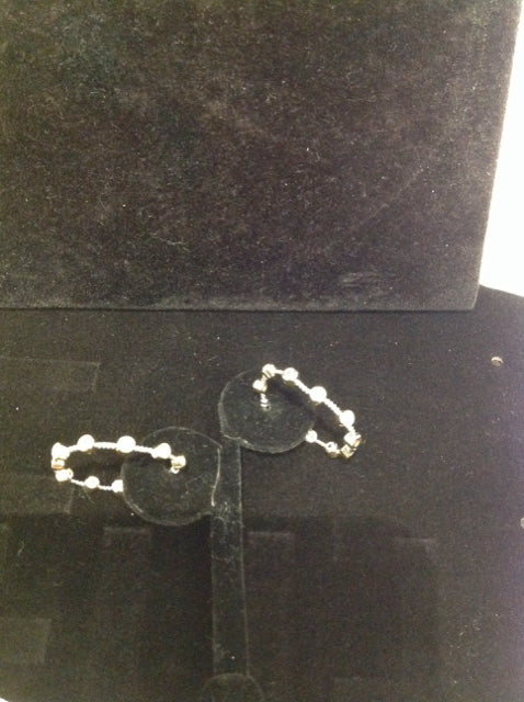 Tiffany Style Hoop Earrings w/Stones