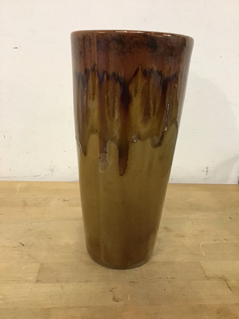 12" Glazed Clay Vase