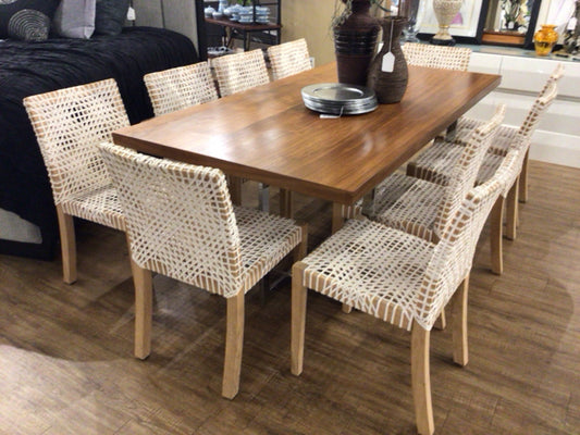 10 Safavieh Leather Strap Dining Chairs