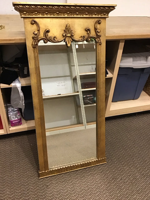 24x45 Louis XVI Gold Giltwood Floor Mirror