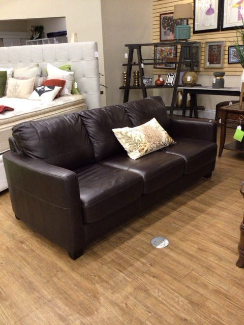 Brown Leather Sleeper Sofa