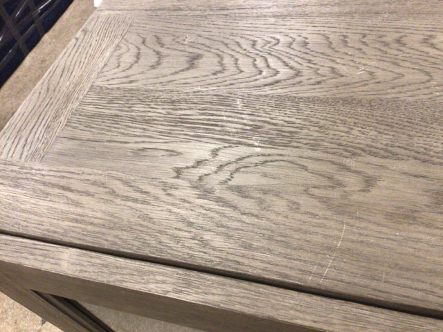 AS-IS 70" Grand Framed Weathered Wood Media Console(Doors Unleveled/Top Scratch)