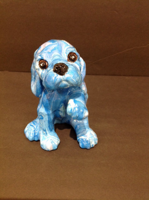 7x5 Blue Flow Dog "Please" Susan David