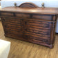 AS-IS Dark Wood Nine Drawer Dresser W/Mirror