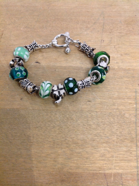 Silver Bracelet w/St Patrick Charms