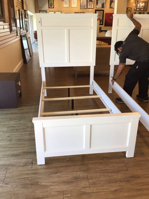 White Panel Twin Bed