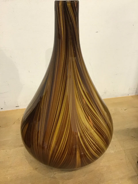 19" Brown & Beige Swirl Bud Vase