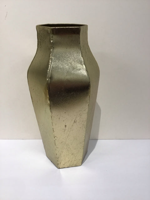 16" Gold Metal Vase