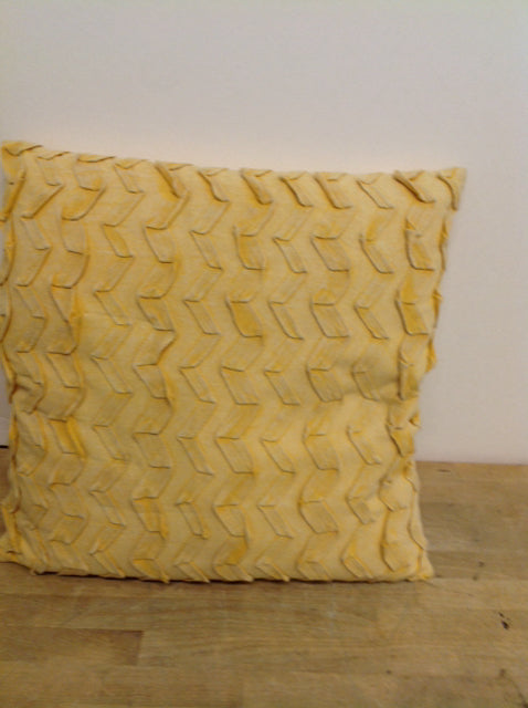 Yellow Tie Died Zigzag Feather Pillow