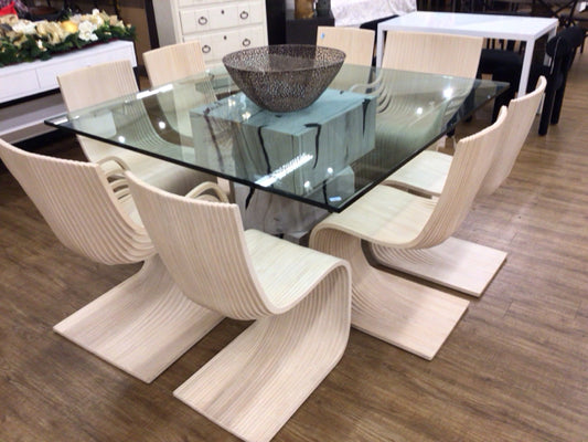 Set Of 8 Piegatto Sculptural Dining Chairs