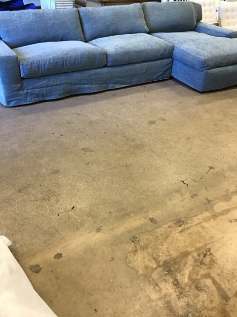 Cisco 2 PC Indigo Slipcover Feather Sectional