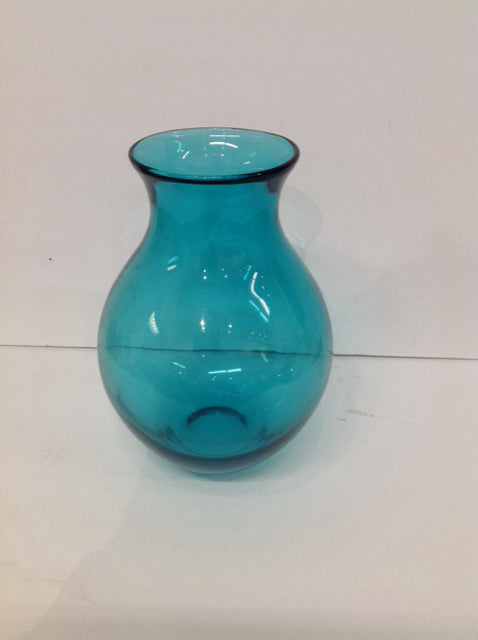 10" Blue Glass Vase