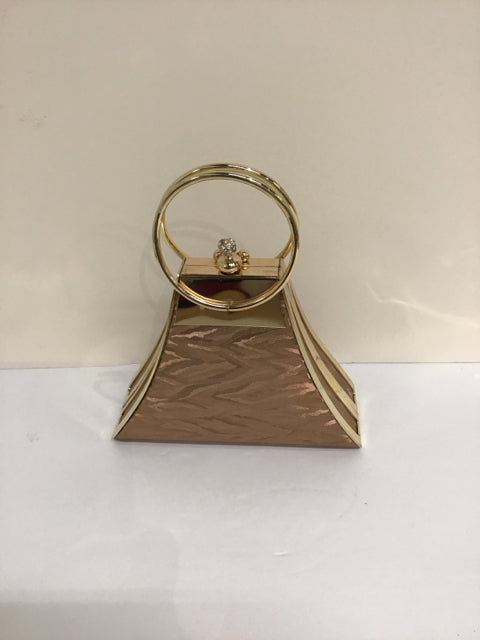 Satin Gold Clip Evening Bag