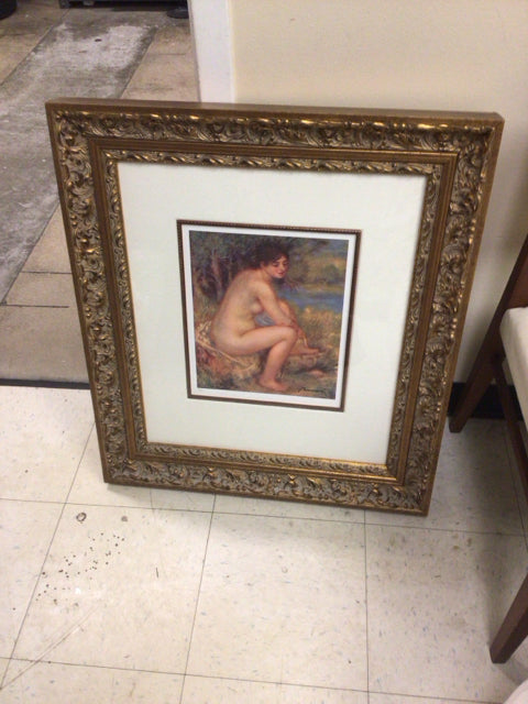 29 1/8" X 26" Female Nude Gold Framed Print