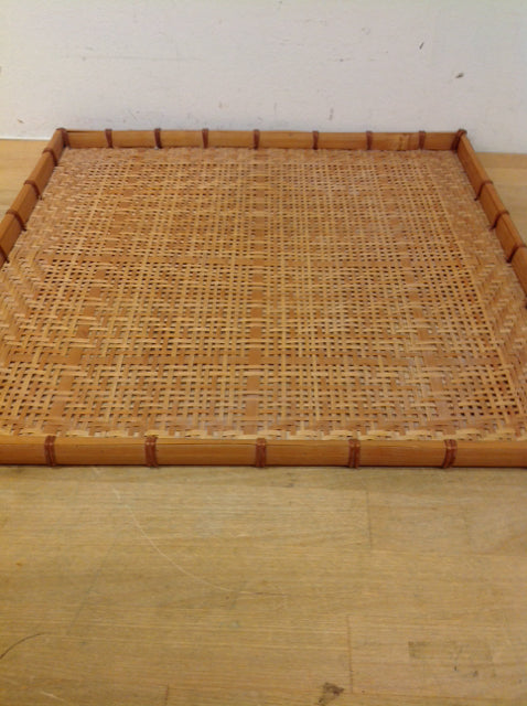 Tray- 18" Wicker & Bamboo