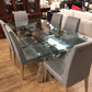 AS-IS Glass Extension Dining Table W/6 Chairs