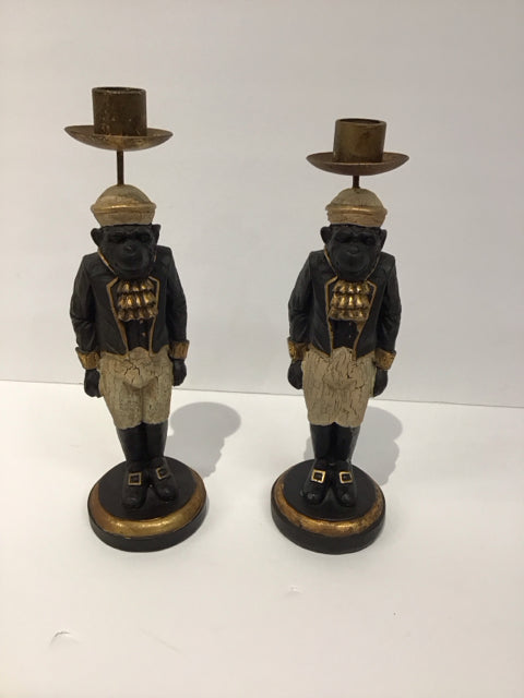 Pair of Two Blackamoor Candle Holder Figures