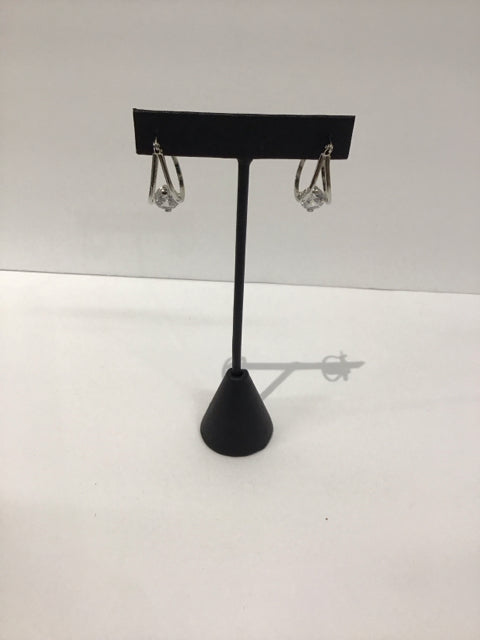 Dior Style Silver Floating Diamond Earrings