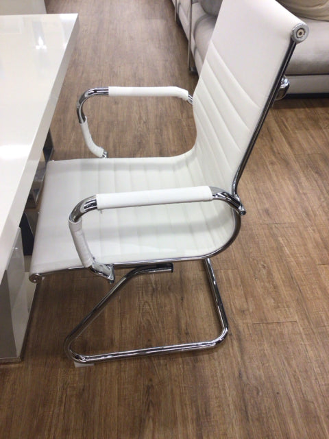 White & Chrome Desk Chair