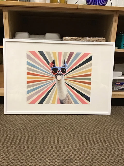 25x37 Framed "Bubble Gum Llama" Print