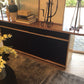 AS-IS Wood & Leather Wrapped Credenza