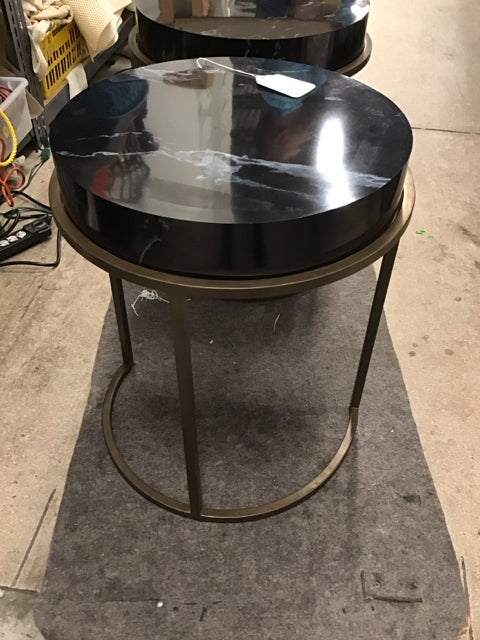 Faux Marble Round Accent Table