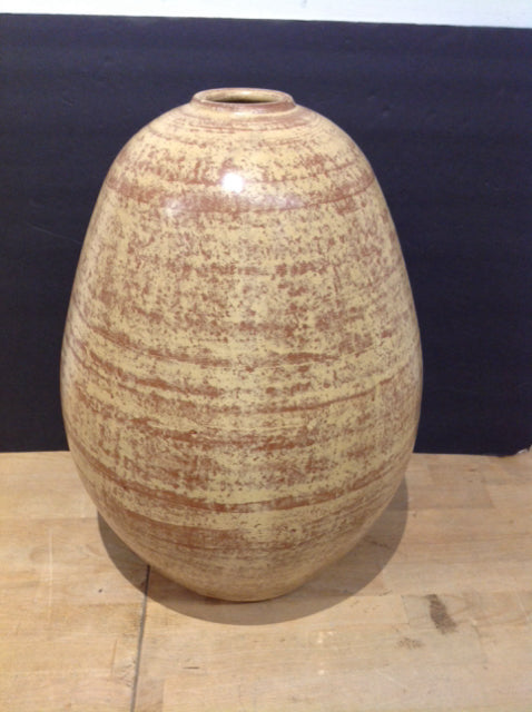 18.5" Textured Brown/Beige Pottery Vase