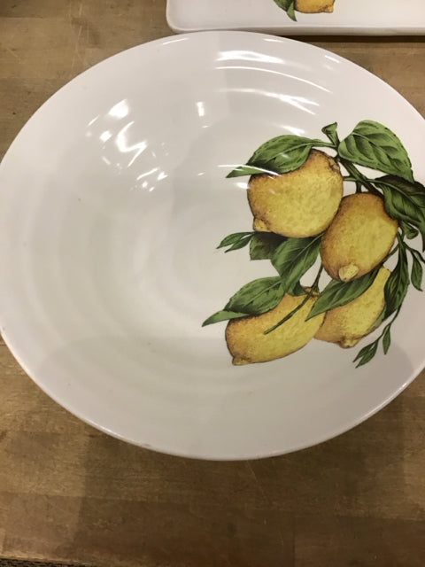 12" Ceramica Cuore Lemon Motif Ceramic Bowl