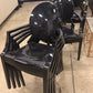 AS-IS Set Of 6 Black Lacqured Plastic Dining Chairs(Scratches/Marks)