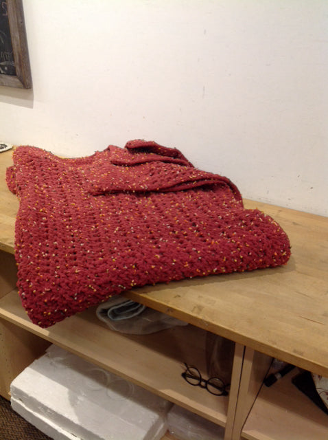 56x70 Red Woven Blanket Throw