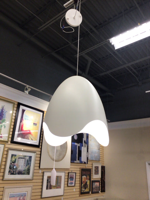 White Frosted Flush Mount Pendant
