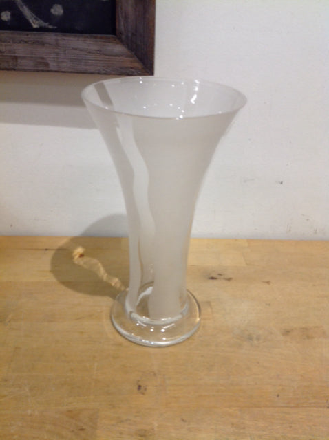 Vase- 11" Frosted Glass