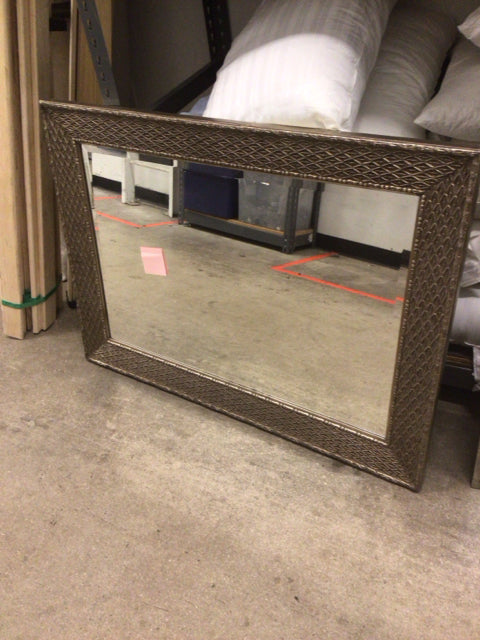 43 5/8"  X 31 1/2" Silver Beveled Framed Mirror