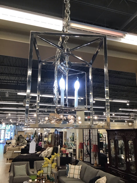 Chrome Pendant Lantern Chandelier